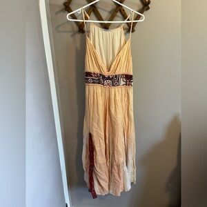 All about eve Goa dress fairy ethereal peach flowy gauzy cotton maxi dress S